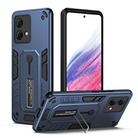 For Motorola Moto G84 Variety Brave Armor Finger Loop Holder Phone Case(Blue) - 1