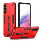 For Samsung Galaxy S23 FE 5G Variety Brave Armor Finger Loop Holder Phone Case(Red) - 1