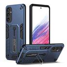 For Samsung Galaxy S24+ 5G Variety Brave Armor Finger Loop Holder Phone Case(Blue) - 1