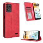 For BLU View 5 Pro Magnetic Buckle Retro Texture Leather Phone Case(Red) - 1