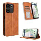 For BLU View 5 Magnetic Buckle Retro Texture Leather Phone Case(Brown) - 1