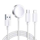 JOYROOM S-IW008 3 in 1 USB to 8 Pin + USB-C/Type-C + Magnetic Watch Wireless Charging Data Cable, Length: 1.2m(White) - 1