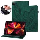 For iPad Pro 12.9 2022 / 2021 / 2020 Big Butterfly Embossed Leather Tablet Case(Green) - 1