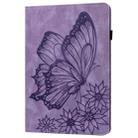 For iPad Pro 11 2024 Big Butterfly Embossed Leather Tablet Case(Purple) - 2