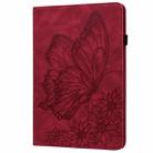 For iPad Pro 11 2024 Big Butterfly Embossed Leather Tablet Case(Red) - 2