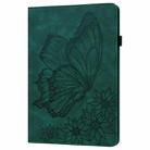 For iPad Pro 13 2024 Big Butterfly Embossed Leather Tablet Case(Green) - 2