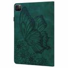 For iPad Pro 13 2024 Big Butterfly Embossed Leather Tablet Case(Green) - 3