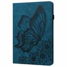 For iPad Pro 13 2024 Big Butterfly Embossed Leather Tablet Case(Blue) - 2