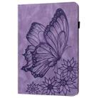 For iPad Pro 13 2024 Big Butterfly Embossed Leather Tablet Case(Purple) - 2