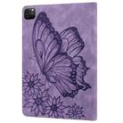 For iPad Pro 13 2024 Big Butterfly Embossed Leather Tablet Case(Purple) - 3