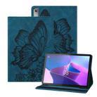 For Lenovo Tab P12 / Xiaoxin Pad Pro 12.7 Big Butterfly Embossed Leather Tablet Case(Blue) - 1