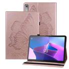 For Lenovo Tab P12 / Xiaoxin Pad Pro 12.7 Big Butterfly Embossed Leather Tablet Case(Rose Gold) - 1