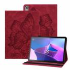 For Lenovo Tab P12 / Xiaoxin Pad Pro 12.7 Big Butterfly Embossed Leather Tablet Case(Red) - 1