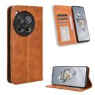 For OnePlus 12 Magnetic Buckle Retro Texture Leather Phone Case(Brown) - 1