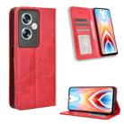 For OnePlus Nord N30 SE / OPPO A79 5G Magnetic Buckle Retro Texture Leather Phone Case(Red) - 1