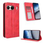 For OnePlus Nord 4 5G Magnetic Buckle Retro Texture Leather Phone Case(Red) - 1