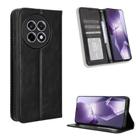 For OnePlus Ace 5 5G / 5 Pro 5G / 13R 5G Magnetic Buckle Retro Texture Leather Phone Case(Black) - 1