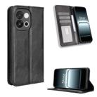 For OnePlus 13T Magnetic Buckle Retro Texture Leather Phone Case(Black) - 1
