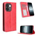 For OnePlus 13T Magnetic Buckle Retro Texture Leather Phone Case(Red) - 1