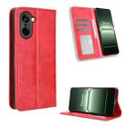 For OnePlus Ace 5 Racing 5G Magnetic Buckle Retro Texture Leather Phone Case(Red) - 1