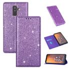 For Samsung Galaxy A6+ / J8 (2018) Ultrathin Glitter Magnetic Horizontal Flip Leather Case with Holder & Card Slots(Purple) - 1