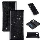 For Samsung Galaxy A20 / A30 Ultrathin Glitter Magnetic Horizontal Flip Leather Case with Holder & Card Slots(Black) - 1