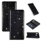 For Samsung Galaxy A20e Ultrathin Glitter Magnetic Horizontal Flip Leather Case with Holder & Card Slots(Black) - 1