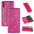 For Samsung Galaxy A30s / A50 / A50s Ultrathin Glitter Magnetic Horizontal Flip Leather Case with Holder & Card Slots(Rose Red) - 1