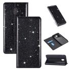 For Samsung Galaxy J4 (2018) Ultrathin Glitter Magnetic Horizontal Flip Leather Case with Holder & Card Slots(Black) - 1