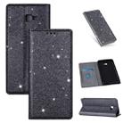 For Samsung Galaxy J4+ Ultrathin Glitter Magnetic Horizontal Flip Leather Case with Holder & Card Slots(Gray) - 1