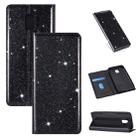 For Samsung Galaxy J6 (2018) Ultrathin Glitter Magnetic Horizontal Flip Leather Case with Holder & Card Slots(Black) - 1
