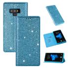 For Samsung Galaxy Note 9 Ultrathin Glitter Magnetic Horizontal Flip Leather Case with Holder & Card Slots(Sky Blue) - 1