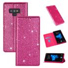 For Samsung Galaxy Note 9 Ultrathin Glitter Magnetic Horizontal Flip Leather Case with Holder & Card Slots(Rose Red) - 1