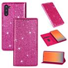 For Samsung Galaxy Note 10 Ultrathin Glitter Magnetic Horizontal Flip Leather Case with Holder & Card Slots(Rose Red) - 1