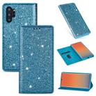 For Samsung Galaxy Note 10 Plus Ultrathin Glitter Magnetic Horizontal Flip Leather Case with Holder & Card Slots(Sky Blue) - 1