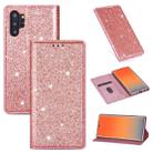 For Samsung Galaxy Note 10 Plus Ultrathin Glitter Magnetic Horizontal Flip Leather Case with Holder & Card Slots(Rose Gold) - 1