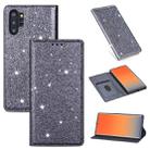 For Samsung Galaxy Note 10 Plus Ultrathin Glitter Magnetic Horizontal Flip Leather Case with Holder & Card Slots(Gray) - 1