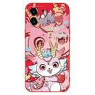 For iPhone 11 New Year Red Silicone Shockproof Phone Case(Cute Pink Dragon) - 1