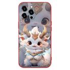 For iPhone 12 Pro Max New Year Red Silicone Shockproof Phone Case(White Dragon) - 1