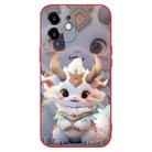 For iPhone 12 New Year Red Silicone Shockproof Phone Case(White Dragon) - 1