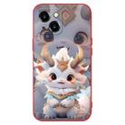 For iPhone 13 New Year Red Silicone Shockproof Phone Case(White Dragon) - 1