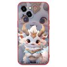 For iPhone 13 mini New Year Red Silicone Shockproof Phone Case(White Dragon) - 1