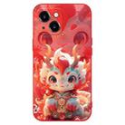 For iPhone 13 mini New Year Red Silicone Shockproof Phone Case(Cute Little Dragon) - 1