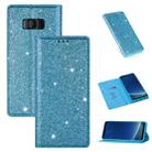 For Samsung Galaxy S8 Ultrathin Glitter Magnetic Horizontal Flip Leather Case with Holder & Card Slots(Sky Blue) - 1