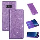 For Samsung Galaxy S8 Ultrathin Glitter Magnetic Horizontal Flip Leather Case with Holder & Card Slots(Purple) - 1