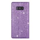 For Samsung Galaxy S8 Ultrathin Glitter Magnetic Horizontal Flip Leather Case with Holder & Card Slots(Purple) - 4