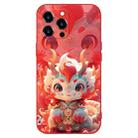 For iPhone 13 Pro New Year Red Silicone Shockproof Phone Case(Cute Little Dragon) - 1