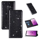 For Samsung Galaxy S9 Ultrathin Glitter Magnetic Horizontal Flip Leather Case with Holder & Card Slots(Black) - 1