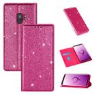 For Samsung Galaxy S9 Ultrathin Glitter Magnetic Horizontal Flip Leather Case with Holder & Card Slots(Rose Red) - 1