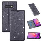For Samsung Galaxy S10 Ultrathin Glitter Magnetic Horizontal Flip Leather Case with Holder & Card Slots(Gray) - 1